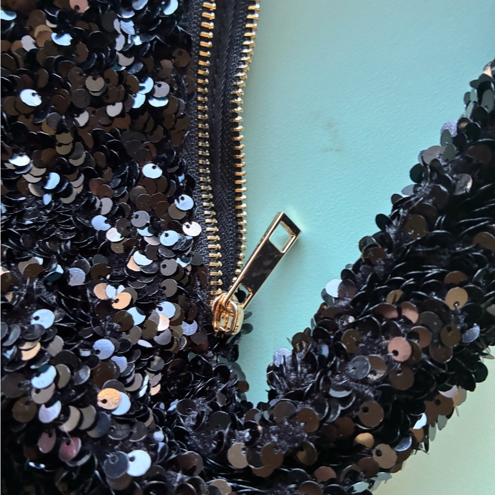 NWT Anthropologie Black sequin hobo Handbag Edition - Picture 9 of 15